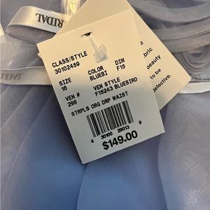 David’s bridal lavender size 16 new with tags ruffled layers